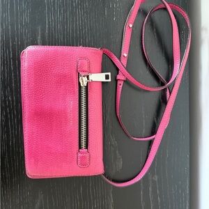Marc Jacobs Pink Leather Crossbodywith Silver Hardware